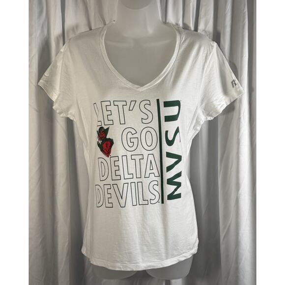 Russell Mississippi Valley State University T-Shirt, White & Green, Sz: M, 84-04 - Picture 10 of 13